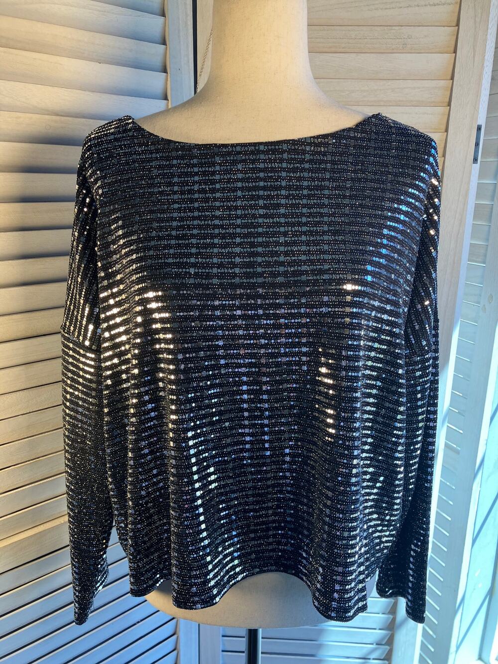 ISLE Metallic mirrored Dress Shirt long sleeve